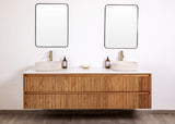 Floating Oak Double Sink Bathroom Vanity – Manhattan
