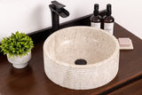 Marble vessel sink for bathroom vanity