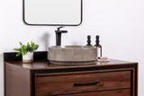 Stone vessel bathroom sink, gray marble