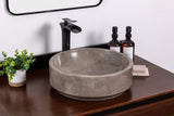Stone vessel bathroom sink, gray marble