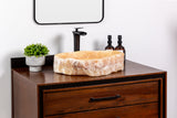 Rustic onyx vessel bathroom sink