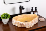 Rustic onyx vessel bathroom sink