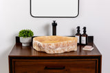 Rustic onyx vessel bathroom sink