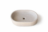 Oval marble vessel sink made from natural stone, modern countertop bathroom sink