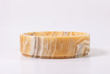 Round honey onyx stone vessel sink, natural onyx bathroom sink with golden yellow veining, modern vessel sink.