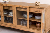 Handcrafted Oak Wood Credenza, Buffet Sideboard, Cabinet for Dining Room or Living Room