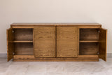 Handcrafted Oak Wood Credenza, Buffet Sideboard, Cabinet for Dining Room, Living Room, Kitchen and TV Room