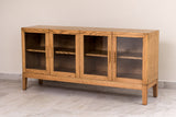 Handcrafted Oak Wood Credenza, Buffet Sideboard for Dining or Living Room