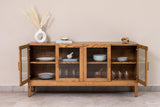 Handcrafted Oak Wood Credenza, Buffet Sideboard, Cabinet for Dining Room or Living Room