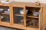 Handcrafted Oak Wood Credenza, Buffet Sideboard for Dining or Living Room