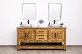Double Sink Bathroom Vanity in Solid Pine Wood