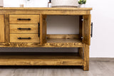 Double Sink Bathroom Vanity in Solid Pine Wood