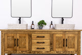 Double Sink Bathroom Vanity in Solid Pine Wood