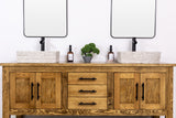Double Sink Bathroom Vanity in Solid Pine Wood