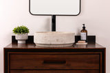 Round marble vessel bathroom sink