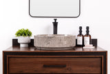 Marble vessel bathroom sink vanity