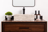 Marble vessel bathroom sink vanity