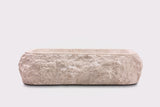 Natural Stone Vessel Bathroom Sink, Rustic Rectangular Marble Basin