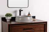 Round Stone Vessel Sink, Handmade GFRC Concrete Basin, Soft Gray Countertop Vanity Sink