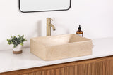 Rectangular concrete vessel sink in sand travertine color