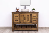 Single Sink Bathroom Vanity in Solid Pine Wood, Farmhouse Style