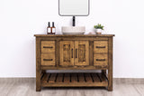 Single Sink Bathroom Vanity in Solid Pine Wood, Farmhouse Style