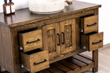 Single Sink Bathroom Vanity in Solid Pine Wood, Farmhouse Style