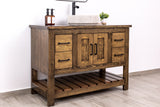 Single Sink Bathroom Vanity in Solid Pine Wood, Farmhouse Style