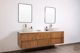 Floating Oak Double Sink Bathroom Vanity – Manhattan