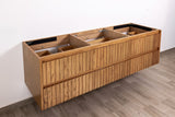Floating Oak Double Sink Bathroom Vanity – Manhattan