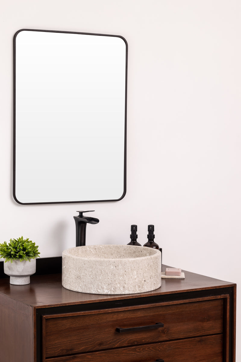 Marble vessel sink for bathroom vanity
