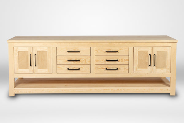 Handmade Double Sink Bathroom Vanity in Solid Pine Wood, Farmhouse Style