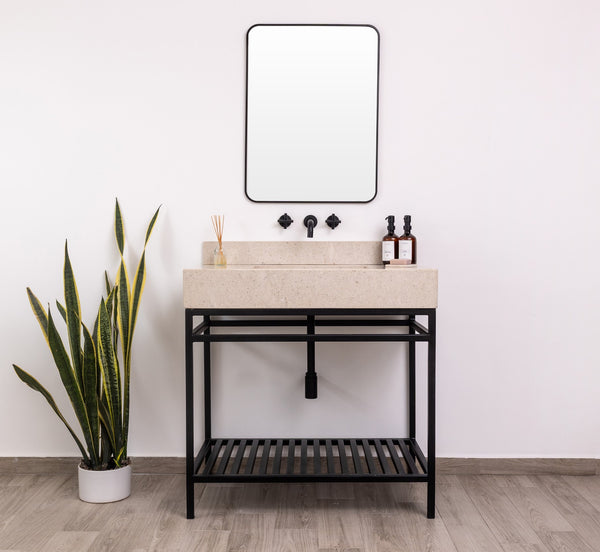 Bathroom Vanity with Single Ramp Sink