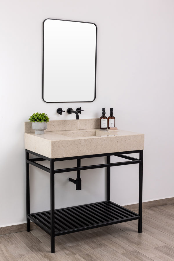 Bathroom Vanity with Single Ramp Sink