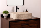 Rectangular marble vessel sink