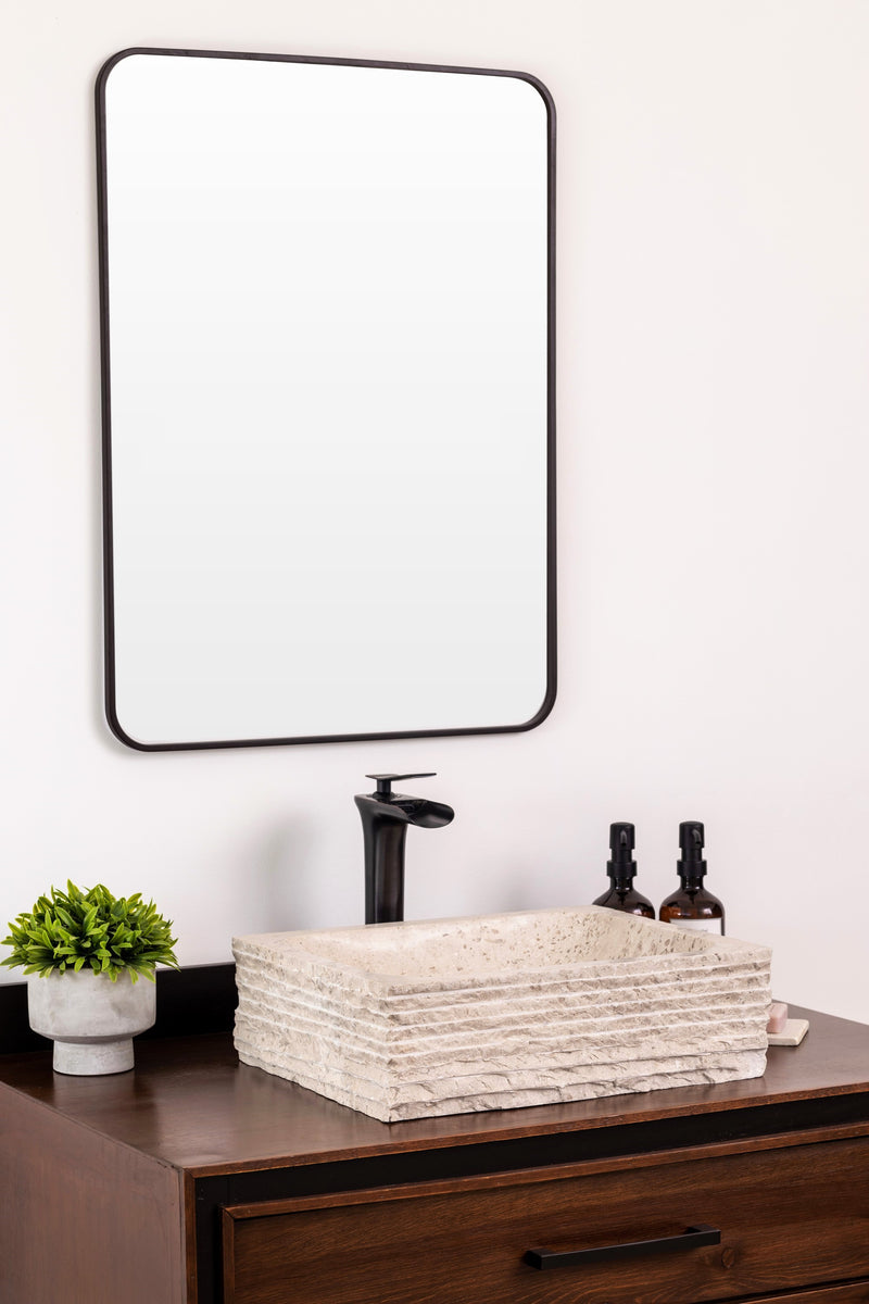 Marble vessel bathroom sink vanity