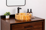 Natural Stone Vessel Bathroom Sink - Burj Honey Onyx