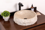 Natural stone vessel bathroom sink