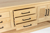 Handmade Double Sink Bathroom Vanity in Solid Pine Wood, Farmhouse Style