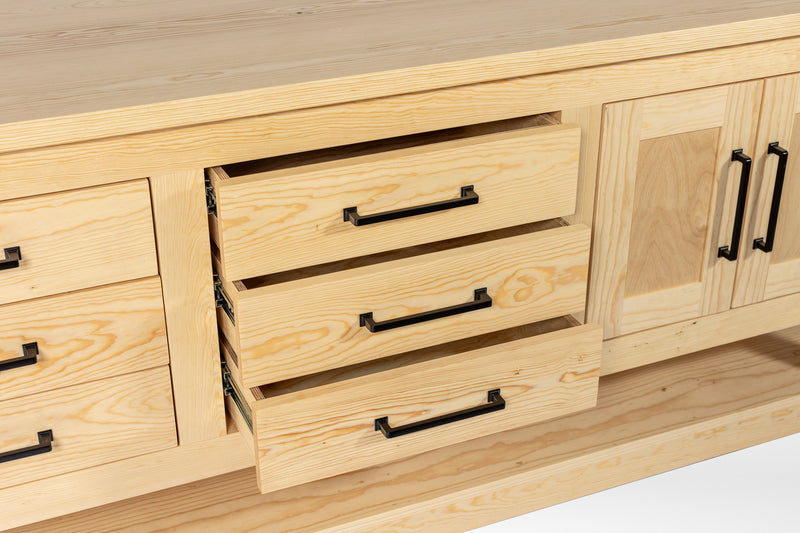 Handmade Double Sink Bathroom Vanity in Solid Pine Wood, Farmhouse Style