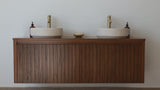 Floating Oak Double Sink Bathroom Vanity – Brooklyn