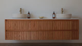 Floating Oak Double Sink Bathroom Vanity – Manhattan